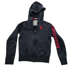 Abercrombie Kids Jacket Size XL Navy Hooded Full Zip Black Muscle Classic Boys